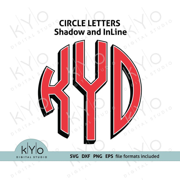 Download 3d Circle Monogram Font Letters Shadow And Inline Svg Dxf Eps Files