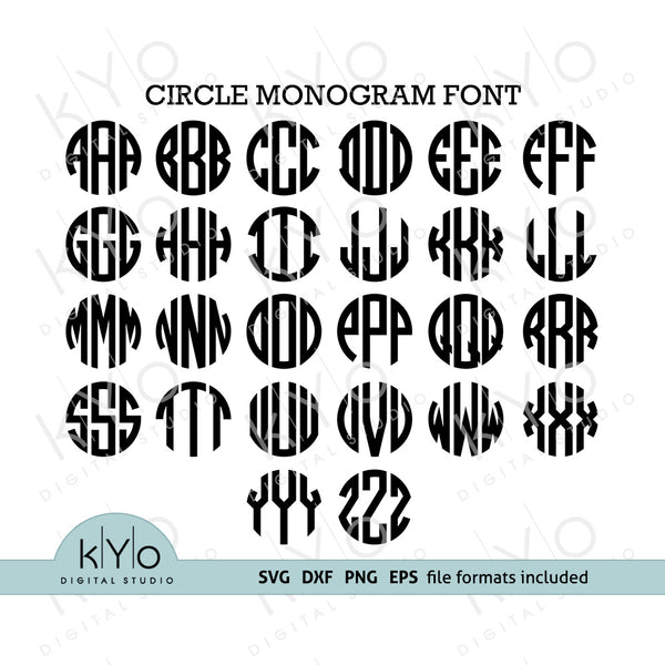 Download Circle Monogram Font Letters Svg Cut Files