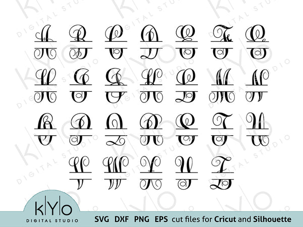 Download Split Vine Monogram Font Svg Png Dxf Eps Cut Files