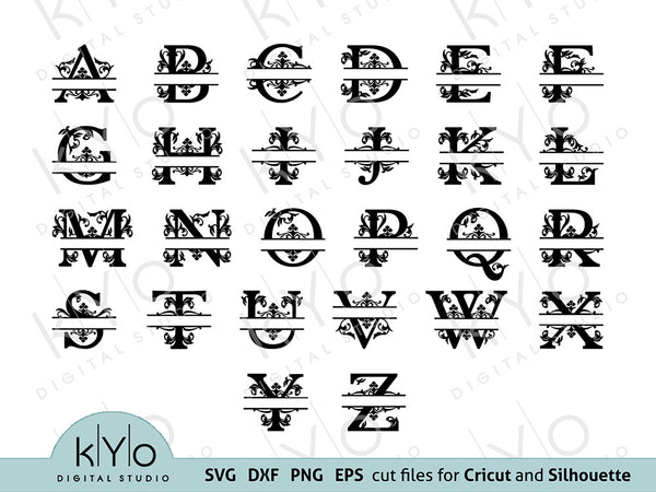 Download Monogram Fonts Bundle Svg Cut Files For Cricut And Silhouette