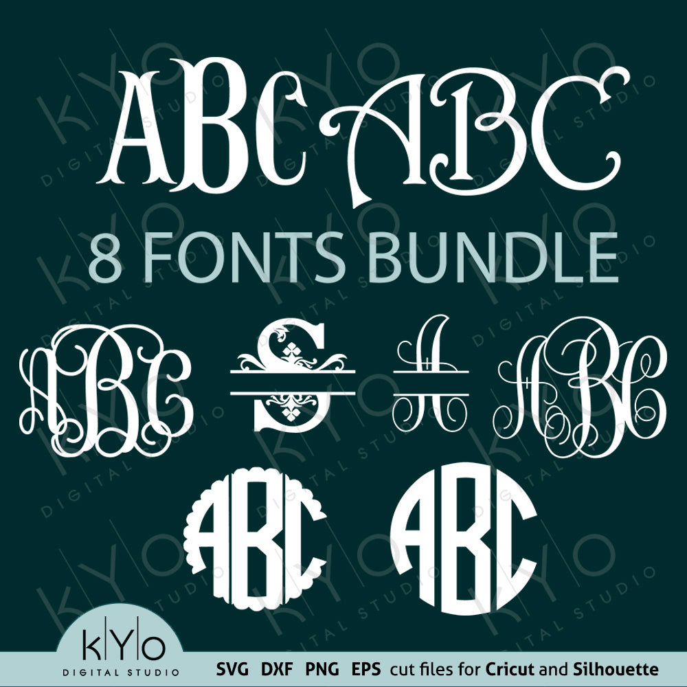 Download Cricut Monogram Font Bundle Svg Files