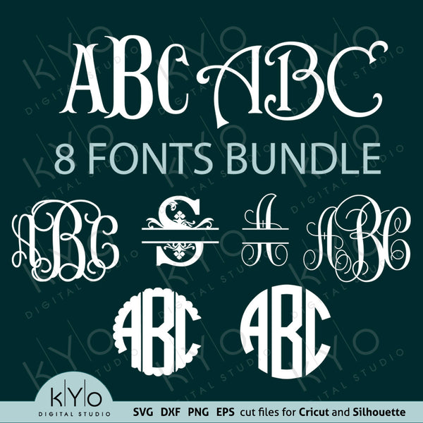 Monogram Fonts Svg Files for Cricut