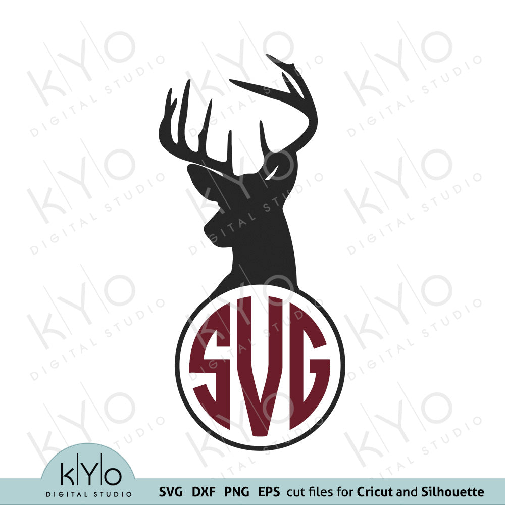 Download Deer Circle Monogram Frame Svg Files