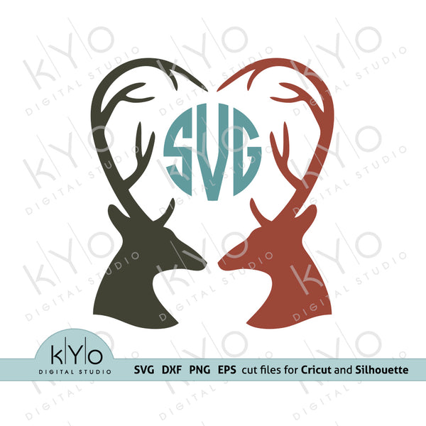 Download Deer Antler Svg Cut Files Love Svg Valentines Day Hunter Monogram