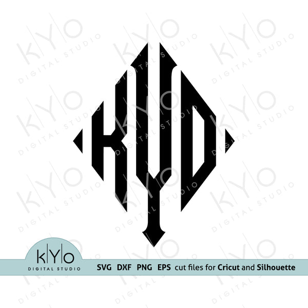 Download Diamond Monogram Font Letters Svg Cutting Files Kyodigitalstudio Com