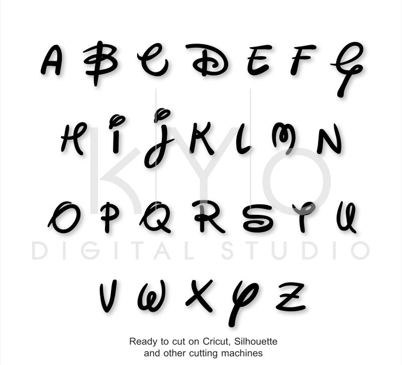 Disney Font Letters Svg Png Dxf Cutting Files