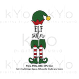 Split Elf sister svg, Christmas svg files, Elf hat svg, Elf legs svg