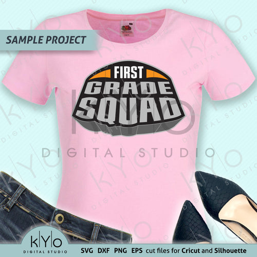 Cricut Back To School First Grade Squad Shirt + Free Cut File ⋆ by Pink