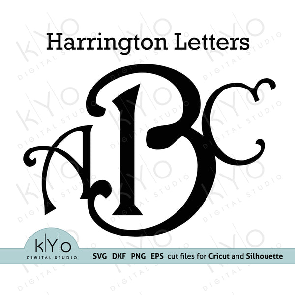 Download Harrington Font Monogram Letters Svg Cut Files