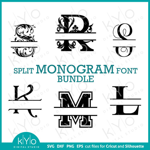 Block Monogram Font Svg Files For Cricut And Silhouette, Circle Monogr –  Tiffs Crafty Creations