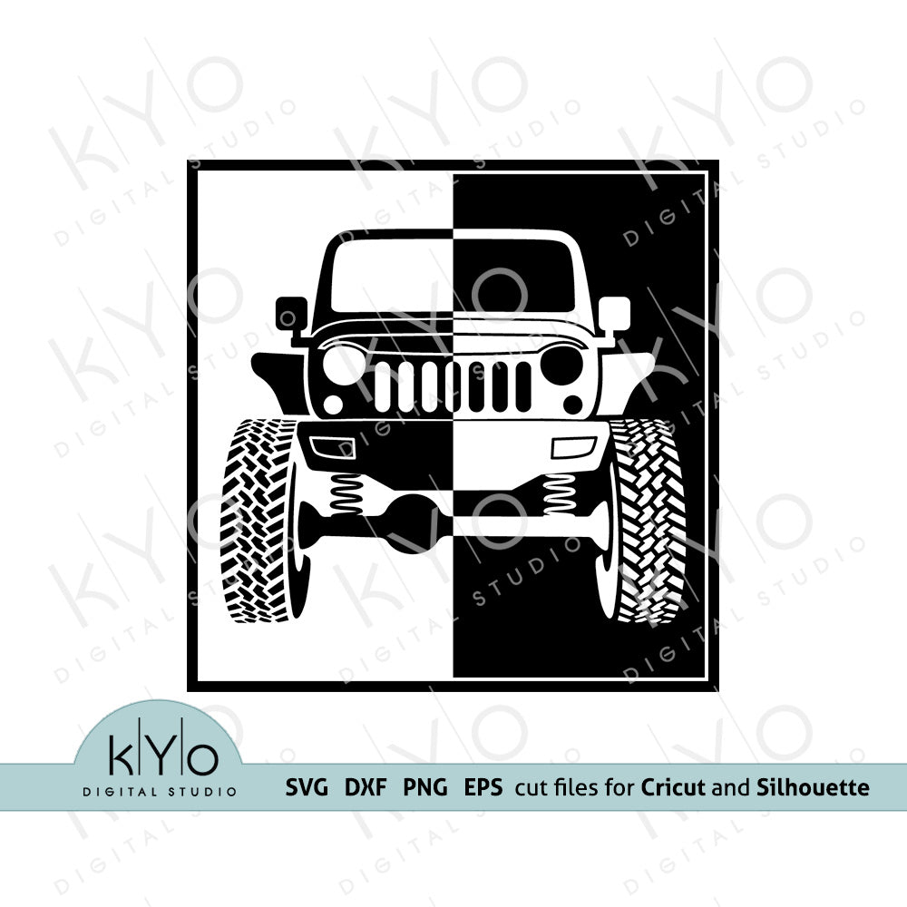 Download Jeep Silhouette Duo Color Svg Files