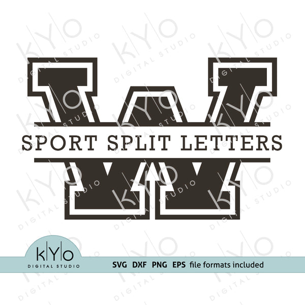 Download Split Monogram Font Sport Letters Svg Files For Cricut And Silhouette
