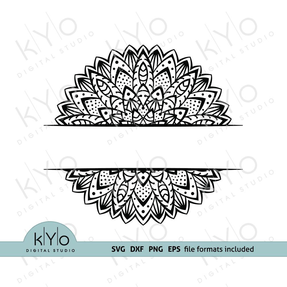 Download Mandala Split Monogram frame svg png dxf eps cut files for ...