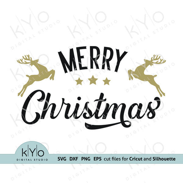 Merry Christmas Deer Sign Svg Cut Files Kyodigitalstudio Kyodigitalstudio Com