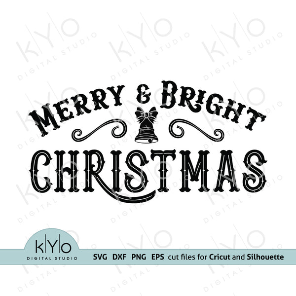 Download Merry And Bright Christmas Svg Vintage Rustic Christmas Sign Svg