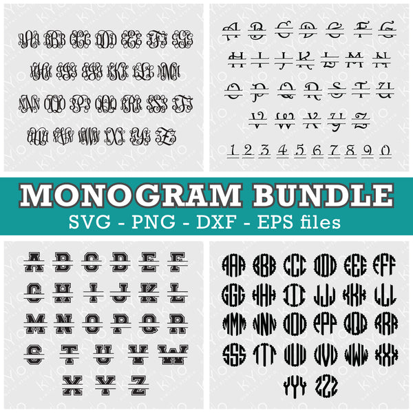 Download Cricut Monogram Fonts Mega Bundle Svg