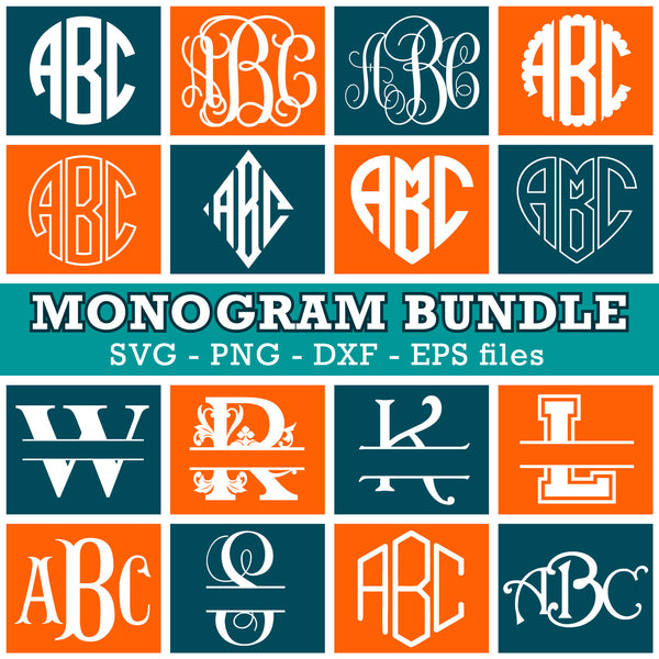 Download Cricut Monogram Fonts Mega Bundle Svg