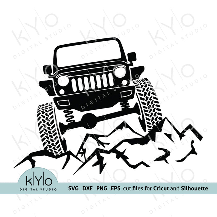 Lifted Jeep Mountain Offroad Shirt Design Svg