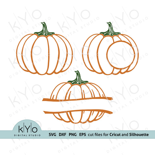 Round Autumn Monogram Frame SVG with Fall Leaves & Pumpkin for Cricut/ –  Board & Batten Design Co.