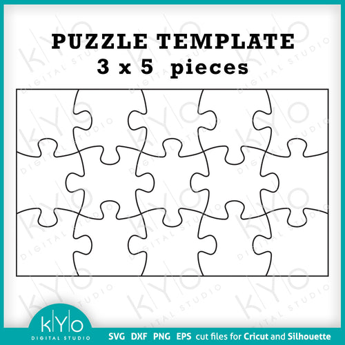 Jigsaw Puzzle Template 7x10 pieces for kids ai, dxf, svg cut files