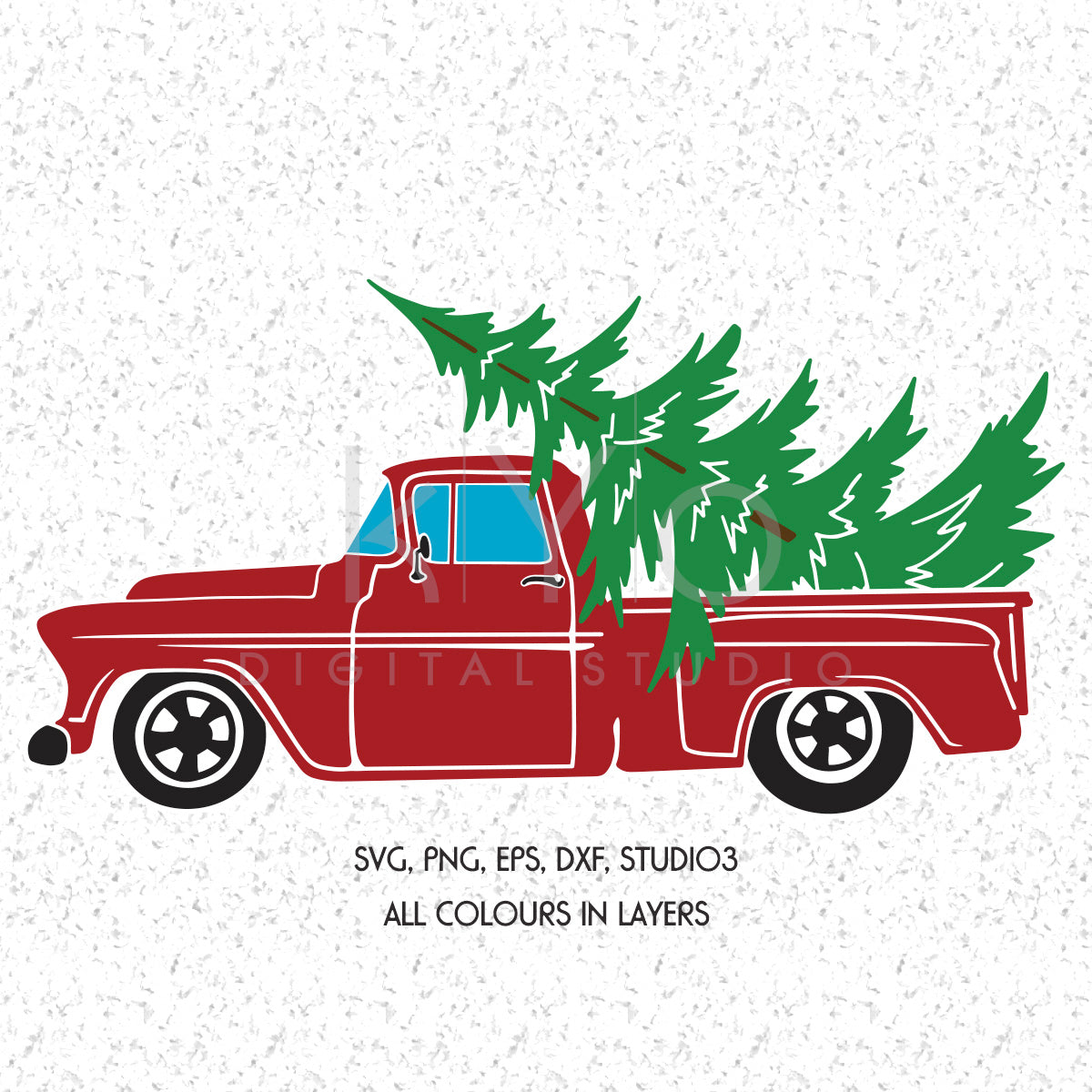 Christmas Truck svg dxf png eps cutting files