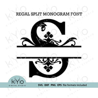 Download Split Regal Monogram Svg Font SVG, PNG, EPS, DXF File