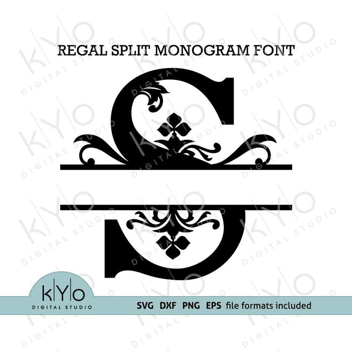 Download Regal Split Monogram Font Letters Svg Cut Files