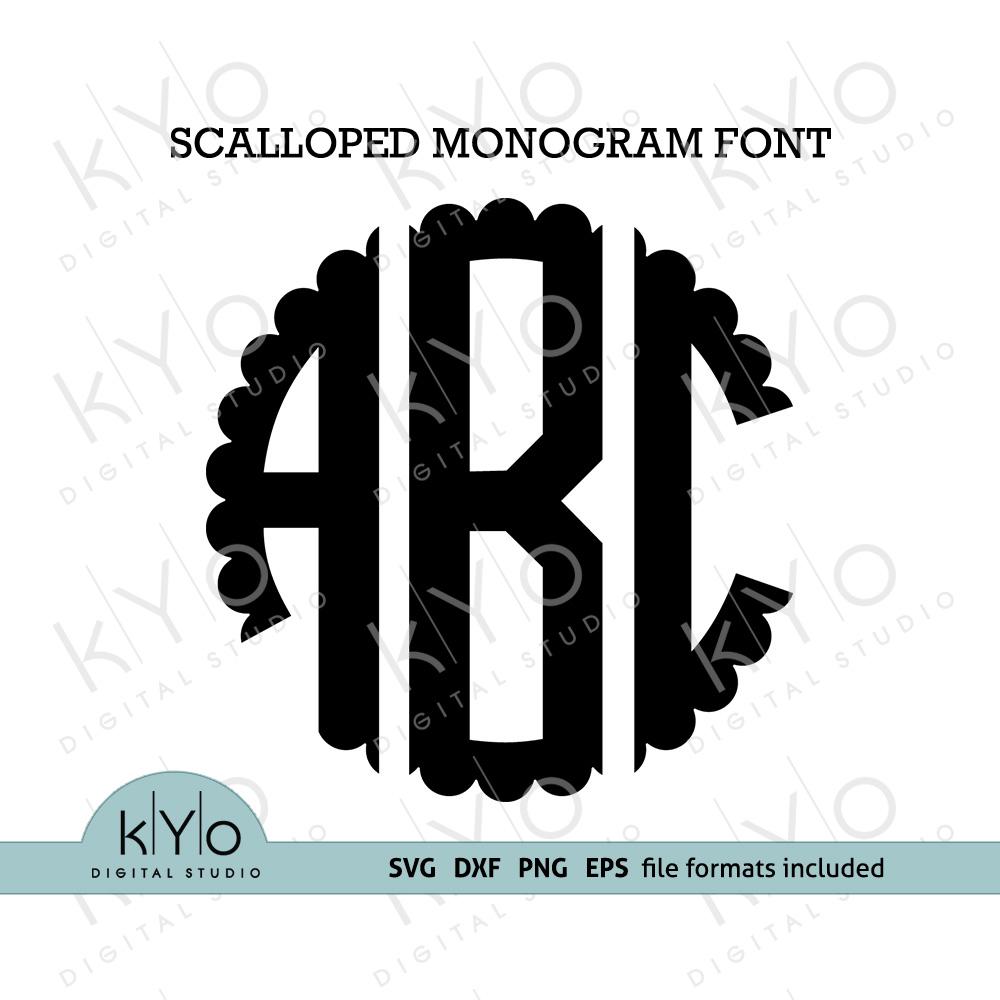 Download Scalloped Monogram Font SVG Cut Files