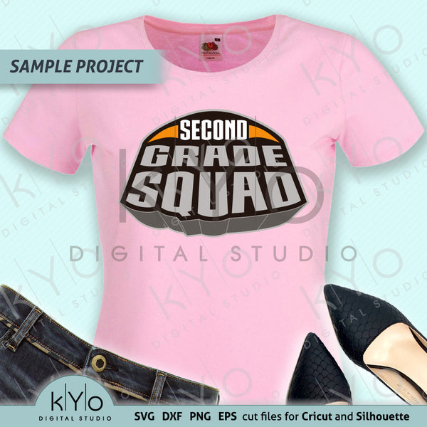 Download Second Grade Squad Superhero Shirt Design Svg Files