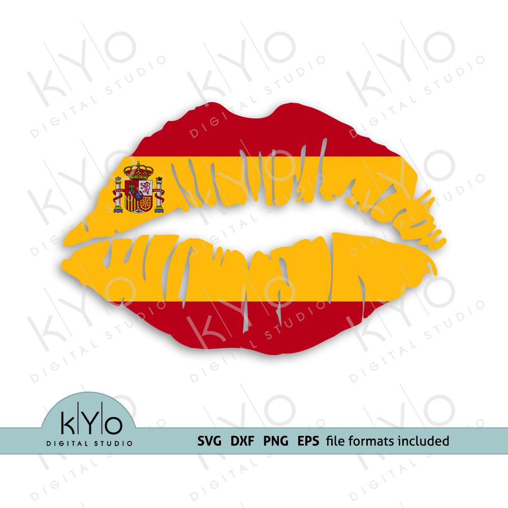 Download Spanish flag lips SVG PNG DXF EPS files