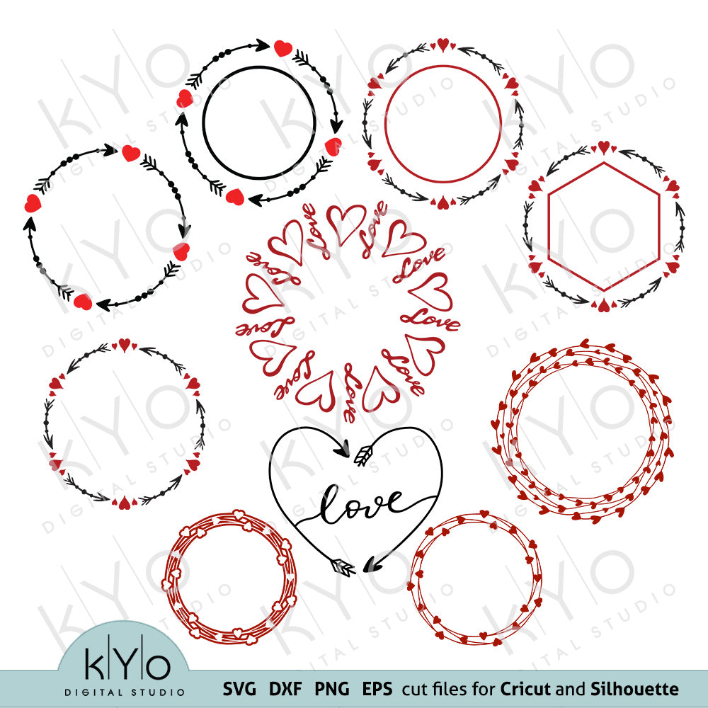 circle beads, decorative free svg file - SVG Heart