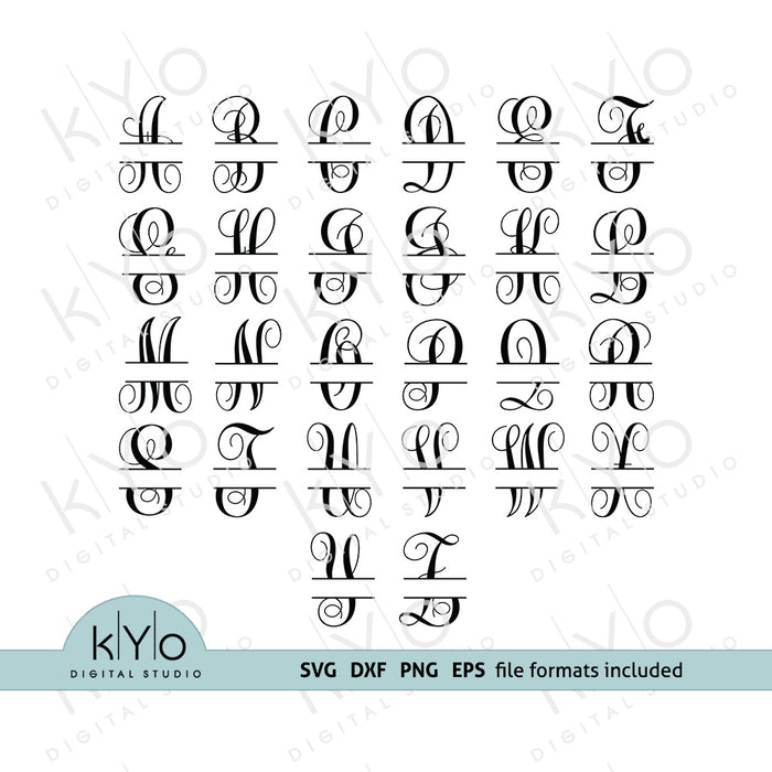 Download Split Monogram Font Bundle Svg Cutting Files