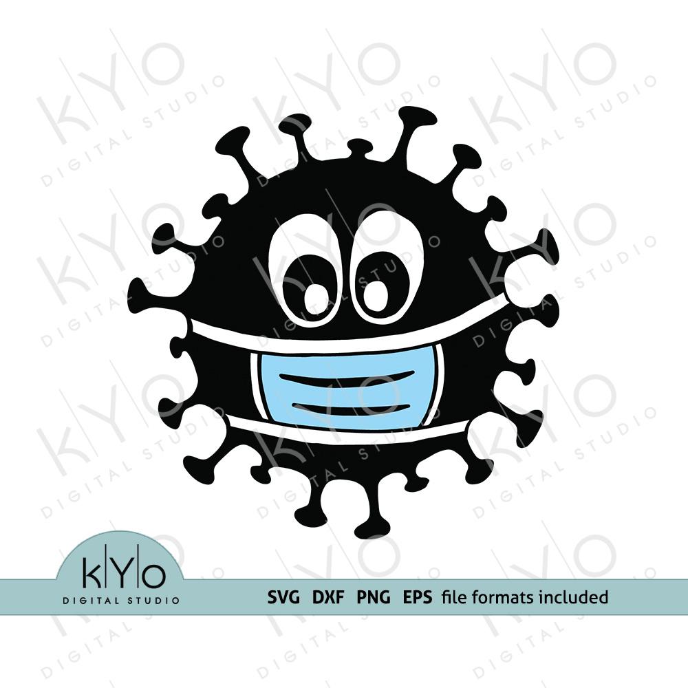 Download Virus With Face Mask Svg Cut Files