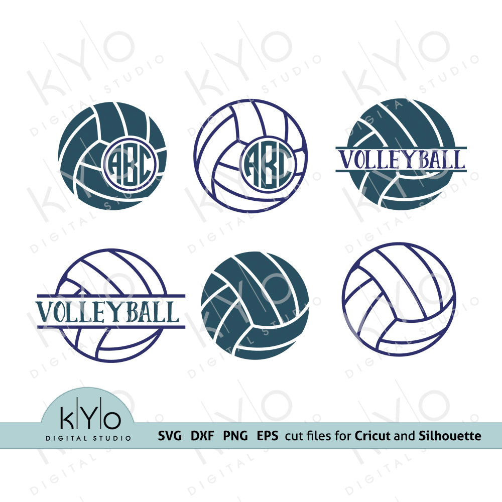 Download Volleyball Split Circle Monogram Svg Files