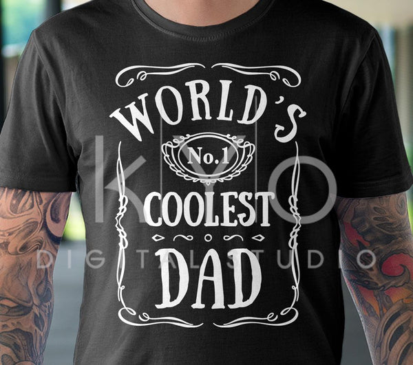 Download Worlds Coolest Dad Jack Daniels Label Fathers Day Svg Cut Files