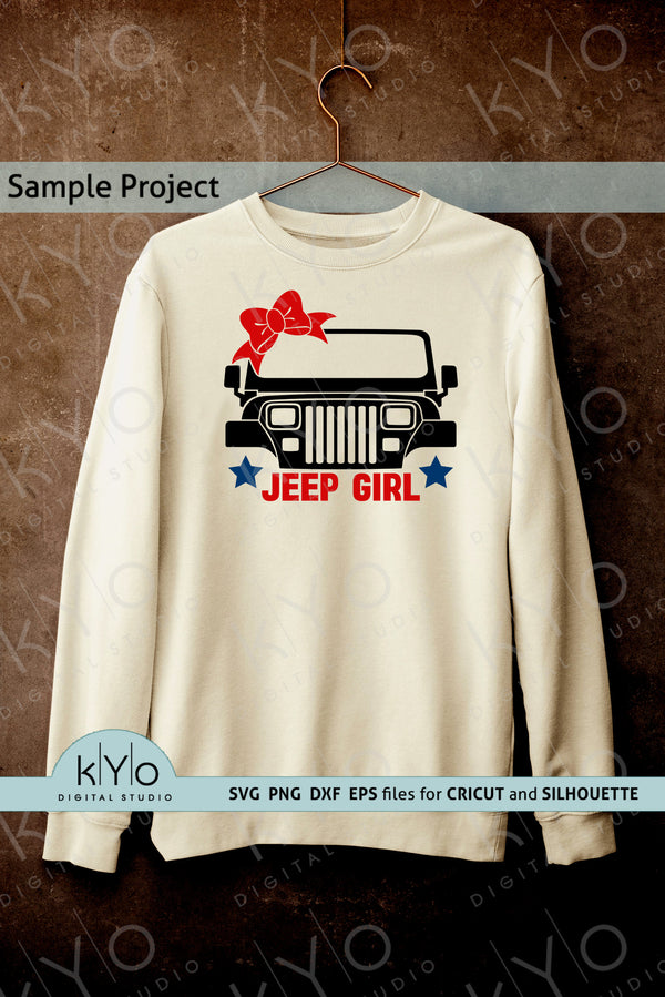 Jeep Girl With Grill Machine Embroidery Design