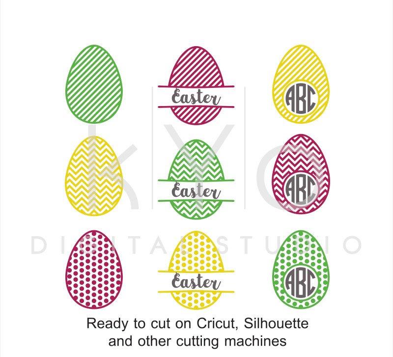 Download Easter SVG Egg Patterned Circle Split Monogram svg dxf png ...