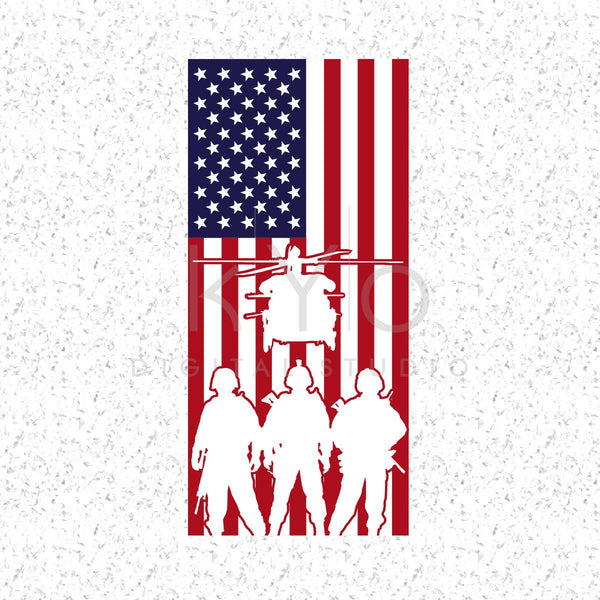 Download American Flag With Military Silhouettes Svg Veterans Day ...