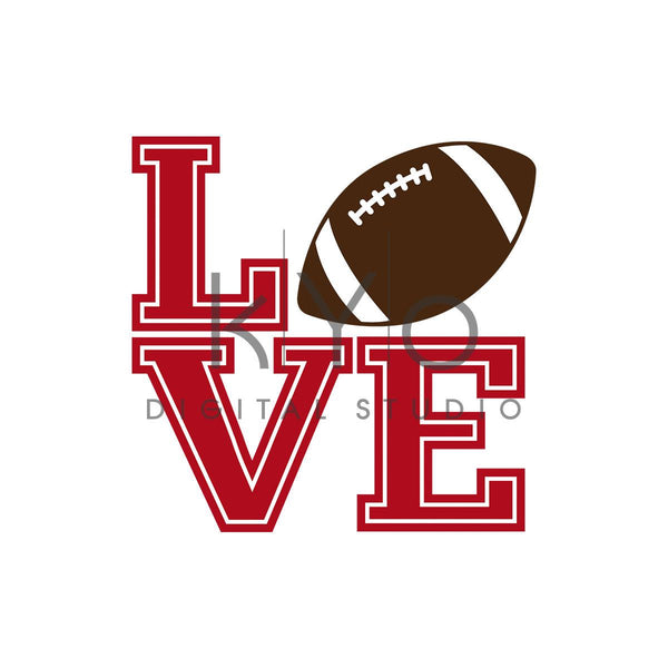 Download Football Love Tshirt design SVG PNG files, LOVE Football ...