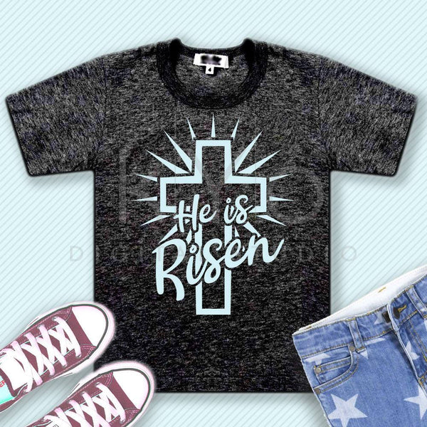 Download He Is Risen Christian Cross Religious Shirt Design Svg Cut Files