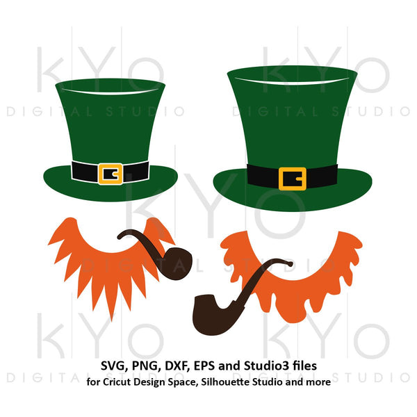St Patricks Day Leprechaun Hat Beard Svg Leprechaun Svg Leprechaun Svg Png Dxf Svg Files For Cricut And Silhouette Beard And Hat Svg