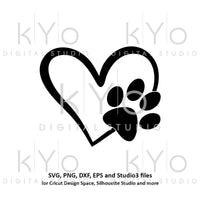 Download Paw Svg Paw In Heart Svg Dog Cat Love Pet Paw Svg Heart With Paw Print SVG, PNG, EPS, DXF File