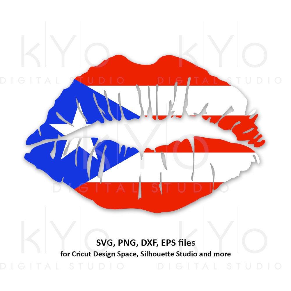 Download Puerto Rico Flag Lips svg png dxf cut files ...