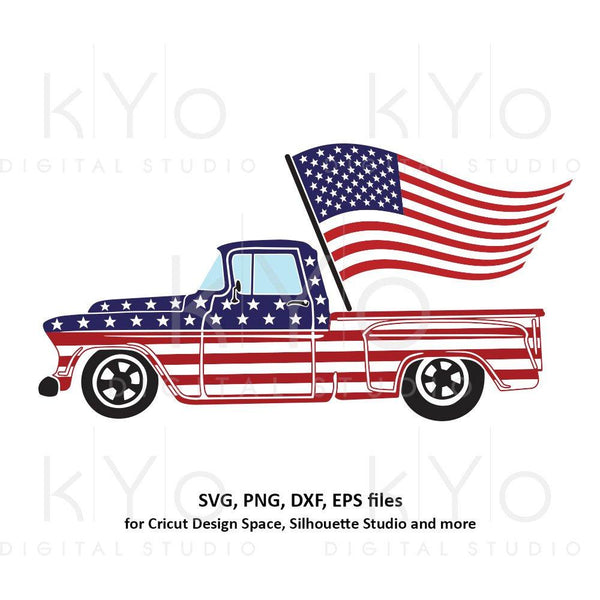 Download 4th of July Truck svg American truck svg Fourth of July ...