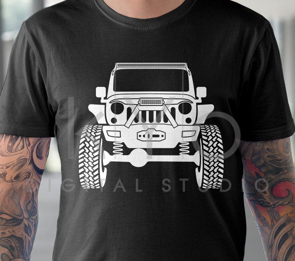 Download Raised Jeep Wrangler with winch Off road 4x4 svg png dxf ...