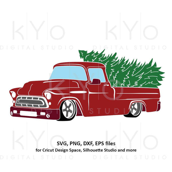 Download Christmas Truck Svg Merry Christmas Svg Red Old Truck Vintage Chevy