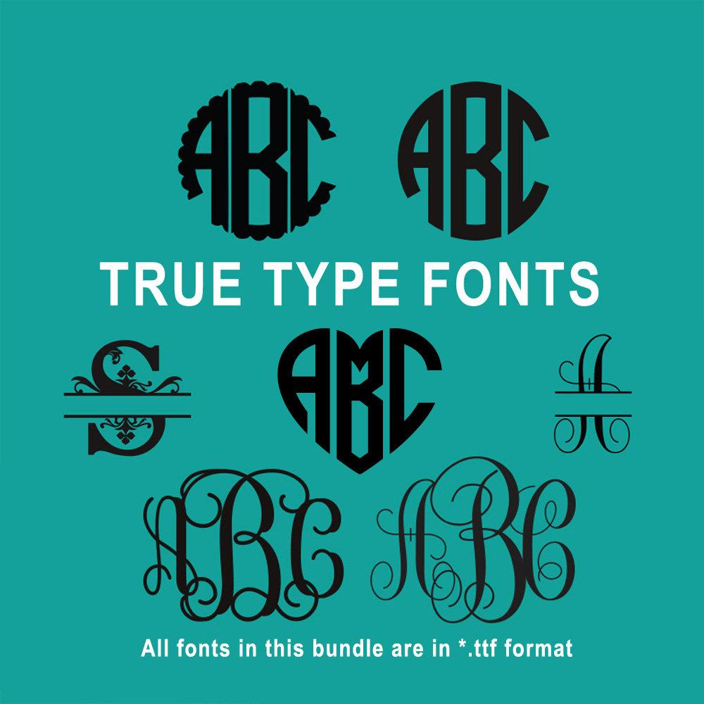 Download True Type Monogram Font Bundle for Cricut Design Space and ...
