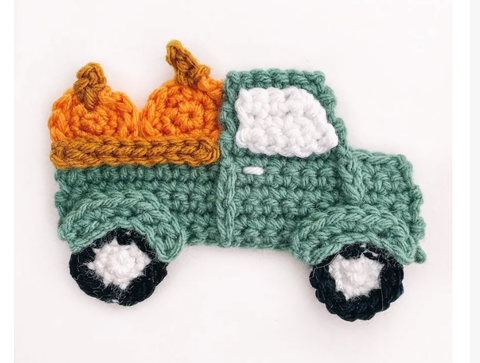 Free Crochet Pattern – Pumpkin Truck Applique