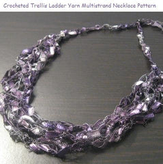 Trellis Ladder Yarn Multi-Strand Necklace Crochet Pattern