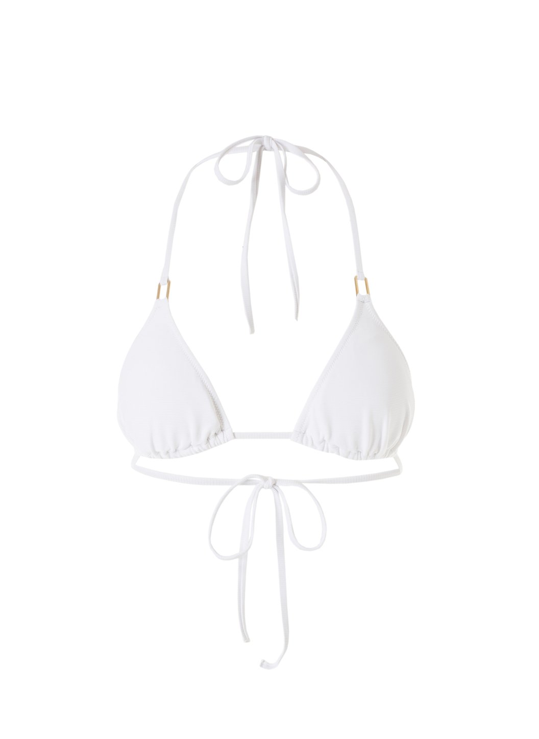 Exclusive Cancun White Ribbed Blue Classic Triangle Bikini | Melissa ...